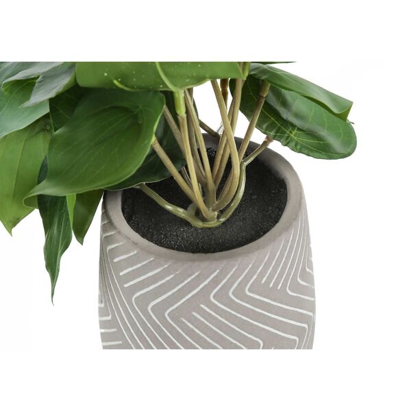 White Green Eight-Inch Alocasia Indoor Table Potted Artificial Plant, Set of Two, image 3